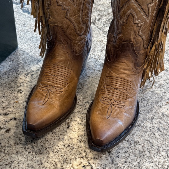Rock'em Brandy Tall Fringe Wide Calf Friendly Snip Toe Cowgirl Boot Sz 10 - Picture 6 of 12
